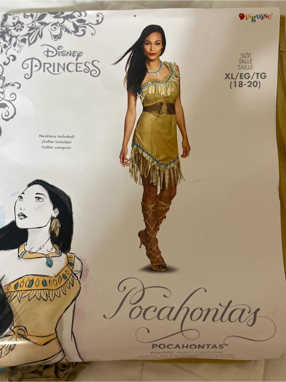 Adults Disney Princess Pocahontas Disguise Costume XL 18-20